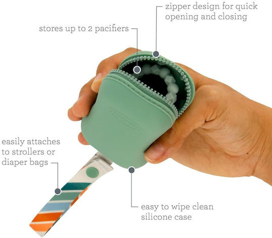 Infantino Silicone Pacifier Case Green