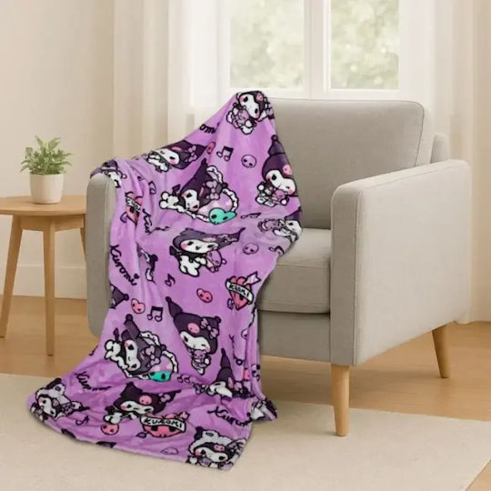 Lavatelli Κουβέρτα Fleece Καναπέ 130x170εκ. Μωβ
