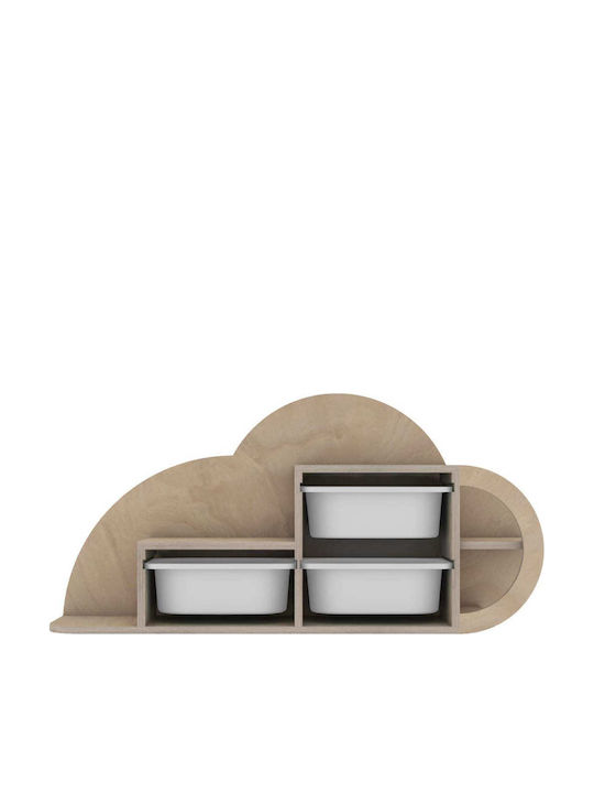 Kids Wall Mount Shelf Beige 98x22.5x48.5cm