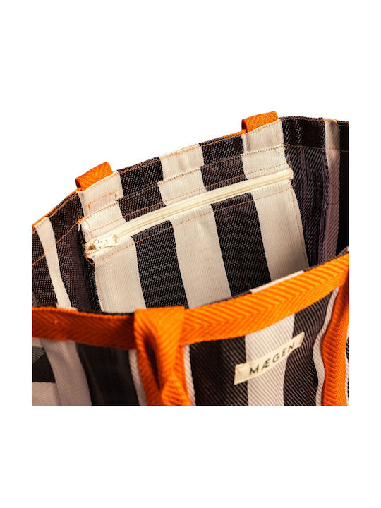 Μεγάλη Τσάντα Ώμου Everywhere Bag Orange White Aubergine Maegen