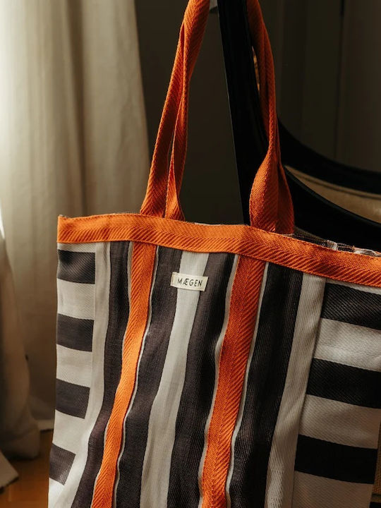 Μεγάλη Τσάντα Ώμου Everywhere Bag Orange White Aubergine Maegen