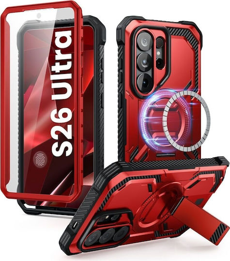 Supcase ArmorBox Mag Back Cover Σιλικόνης / Πλαστικό / Tempered Glass Κόκκινο (Galaxy S26 Ultra)