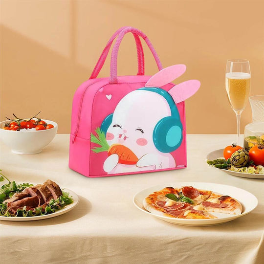 Amber Bunny Kids' Insulated Lunch Bag Handbag 5.5 Litres Fuchsia 19x14x23cm