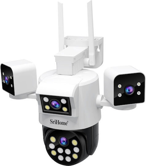 Sricam SH066 IP Quad Κάμερα Παρακολούθησης Wi-Fi 4K Αδιάβροχη με Αμφίδρομη Επικοινωνία και Φακό 4mm