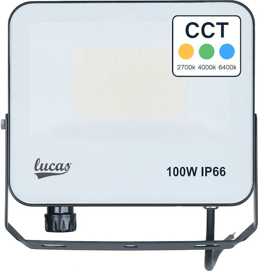 Lucas Waterproof LED Floodlight 100W Warm to Cool White IP66