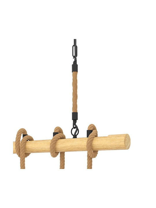 Eglo Youngstown Hängelampe Beige mit Seil für 4 Lampen E27 70cm.