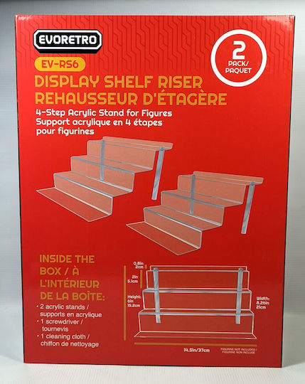 Evoretro Acryl Display Shelf Riser Display Stand Figuren 2er Pack 37 X 21 X 15 Cm
