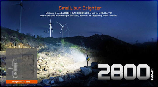 Acebeam Lanternă LED cu Luminozitate Maximă 2800lm Negru
