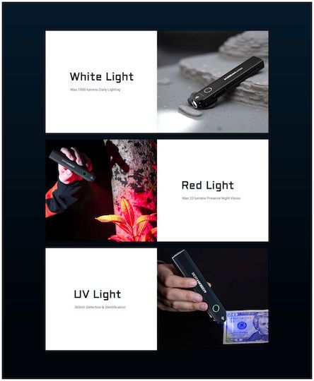 Acebeam Taschenlampe LED mit maximaler Helligkeit 1000lm