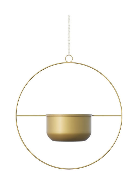 Aberto Design Suspendat Ghiveci Metalic Galben 40x40x40εκ.