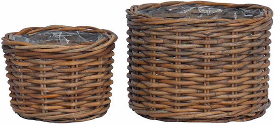 vidaXL Planter Rattan Brown