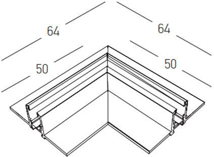 Γωνια Μαγνητικη Ραγα Corner 90o Horizontal 6.4x6.4cm Ν 25224