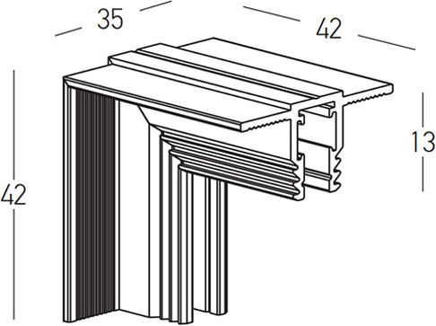 Магнитен Ъгъл Rail Inner Corner 90o Вертикален 4.2x4.2см N 2518-w