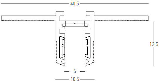 Μαγνητικη Ραγα Trimless Track 6mm 100x4.05x1.25cm Ν 25220