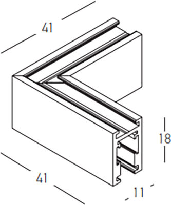 Γωνια Μαγνητικη Ραγα Corner 90o Horizontal 4.1x4.1cm Ν 2511-w