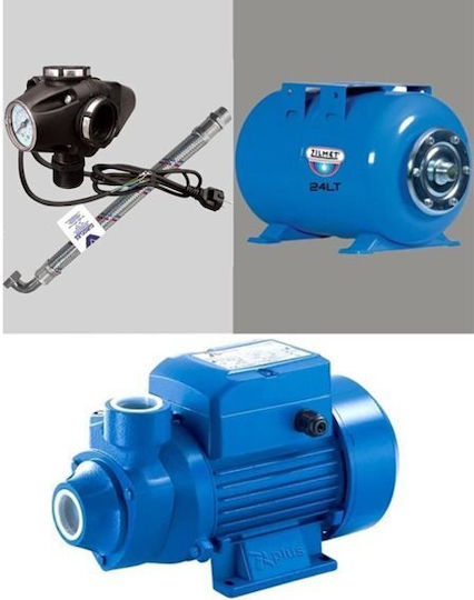 Plus 303511 Single Phase Water Pressure Pump with Horizontal 24 Litre Container 1hp