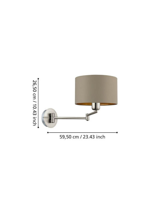 Eglo Maserlo Modern Lamp Wall with Socket E27 and Switch Silver 23x26x26cm