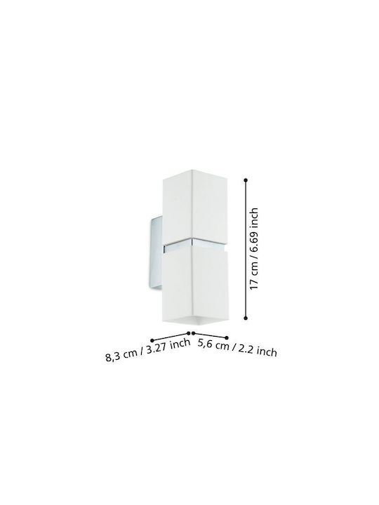 Eglo Passa Modern Lamp Wall with Socket GU10 White 8.5x5.5cm
