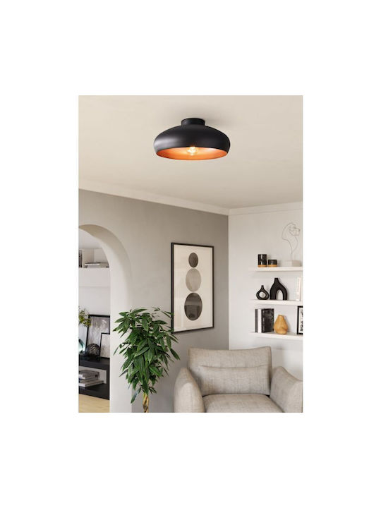 Eglo Mogano Ceiling Mount Light 40cm Black with Socket E27