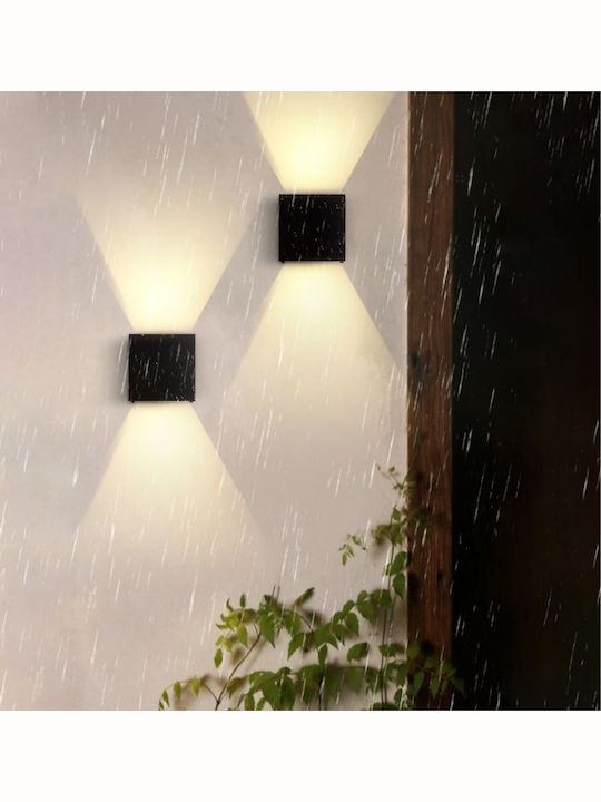 Lumină de exterior montată pe perete LED IP65 6W cu Alb Natural Lumină Dublu Fascicul 10x10εκ.