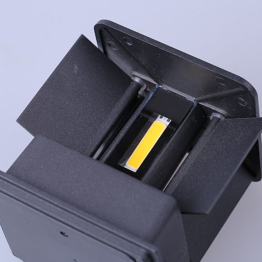 Επιτοίχιο Εξωτερικό Φωτιστικό LED IP65 12W με Θερμό Λευκό Φως Διπλής Δέσμης 10x10εκ.