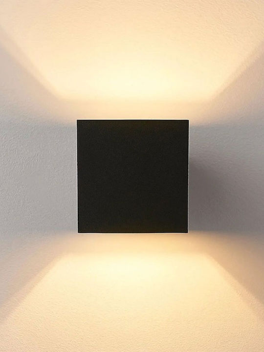 Lumină de exterior montată pe perete LED IP65 12W cu Alb Cald Lumină Dublu Fascicul 10x10εκ.