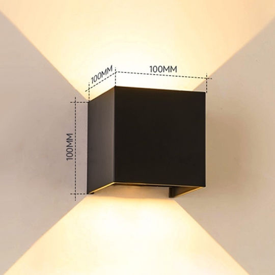 Wall-Mounted Outdoor Light LED IP65 6W with Natural White Light Double Beam 10x10εκ.