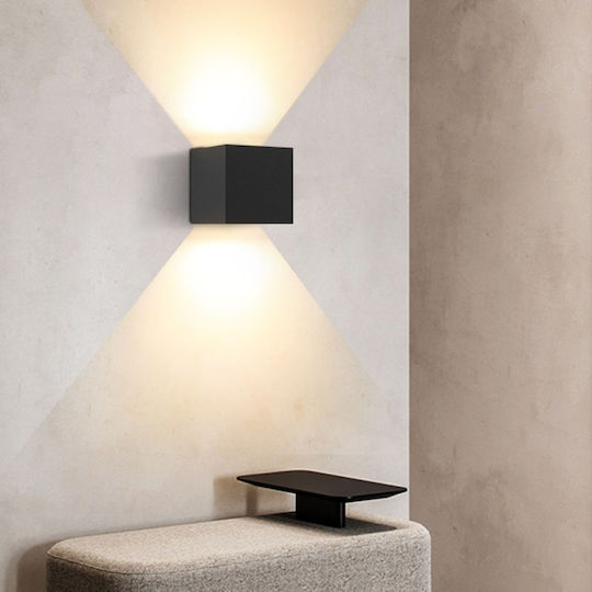 Wall-Mounted Outdoor Light LED IP65 6W with Natural White Light Double Beam 10x10εκ.