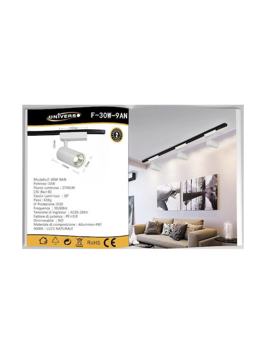 Universo Illuminazione Single LED Natural White Spot in White Color