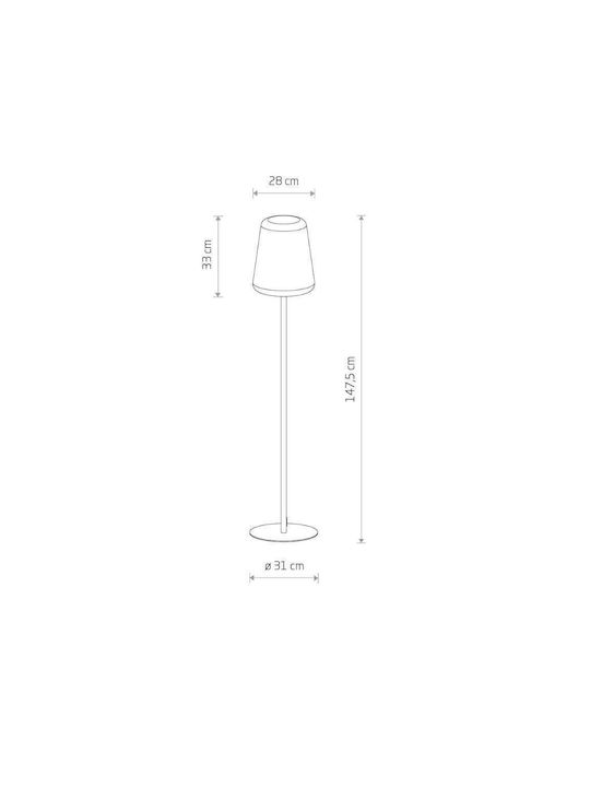 Nowodvorski Patio Floor Lamp H147xW31cm. with Socket for Bulb E27 White