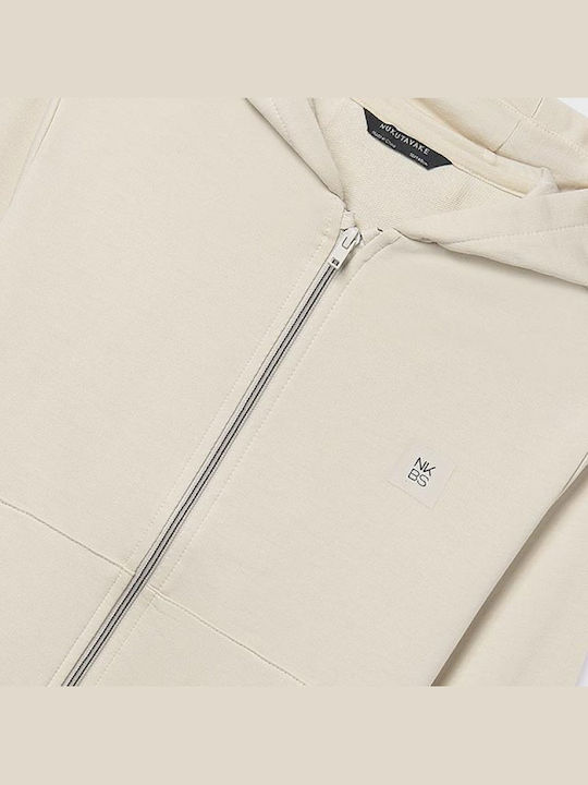 Kinder-Strickjacke Aus Baumwolle Mit Kapuzen Farbe Beige