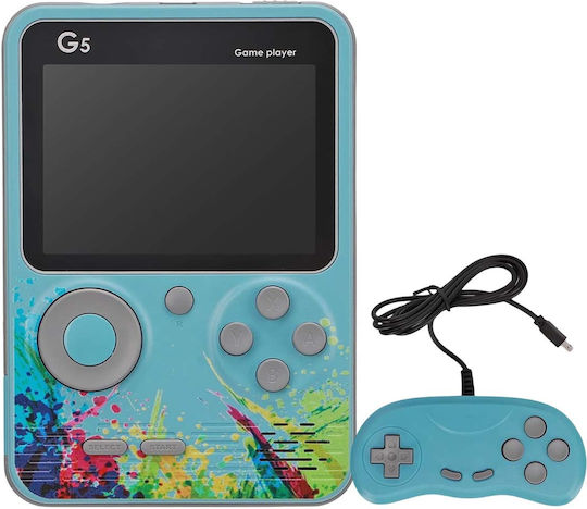 Techkidz 500-Spiele Konsole Emulator Multiplayer Joystick Streetart Modell Blau