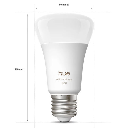 Smart Lamp Philips Hue E27 A60 1100lm 8.1w Rgb & Tunable White 2-pack 929003853502