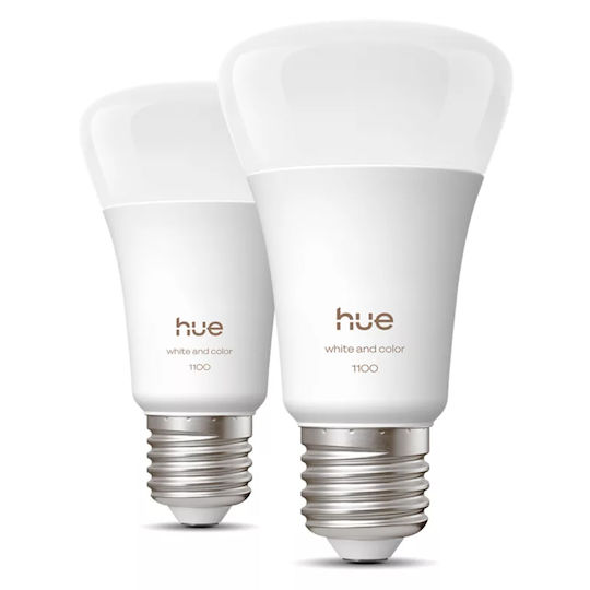 Smart Lamp Philips Hue E27 A60 1100lm 8.1w Rgb & Tunable White 2-pack 929003853502
