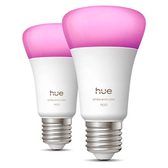 Smart Lamp Philips Hue E27 A60 1100lm 8.1w Rgb & Tunable White 2-pack 929003853502