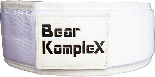 Bear Komplex Apex Premium Leather Velcro Weight Lifting Belt White