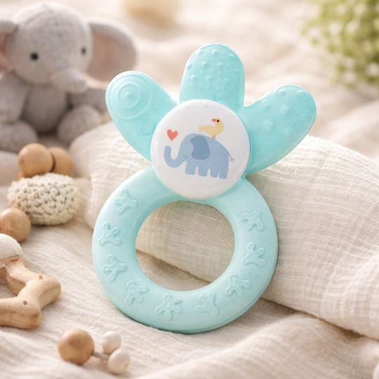 Mam Teething Ring with Water Made of Silicone for 4 m+ Elephant - Light Blue