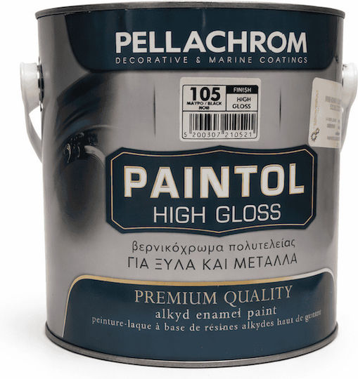 Pellachrom Βερνικόχρωμα Paintol 2.5lt Μαύρο Γυαλιστερό