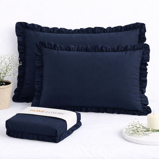 My Home Luxury Pillowcase Set Blue 50x70cm.