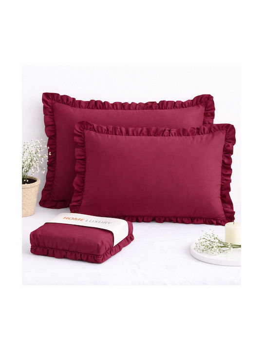 My Home Luxury Pillowcase Set Red 50x70cm.