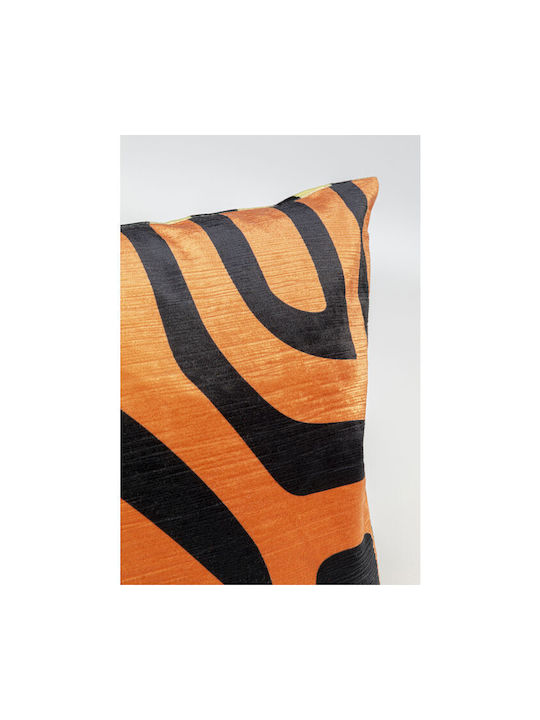 Kare Design Μαξιλάρι Καναπέ Stripes Πορτοκαλί/μαύρο/πράσινο 45x45εκ.
