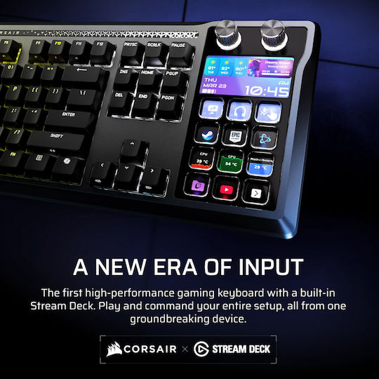 Corsair Galleon 100 SD Gaming Μηχανικό Πληκτρολόγιο με Corsair MLX Pulse διακόπτες και RGB φωτισμό (Αγγλικό US)