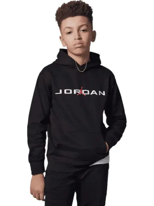 Fleece Kids Sweatshirt with Hood and Pockets Black