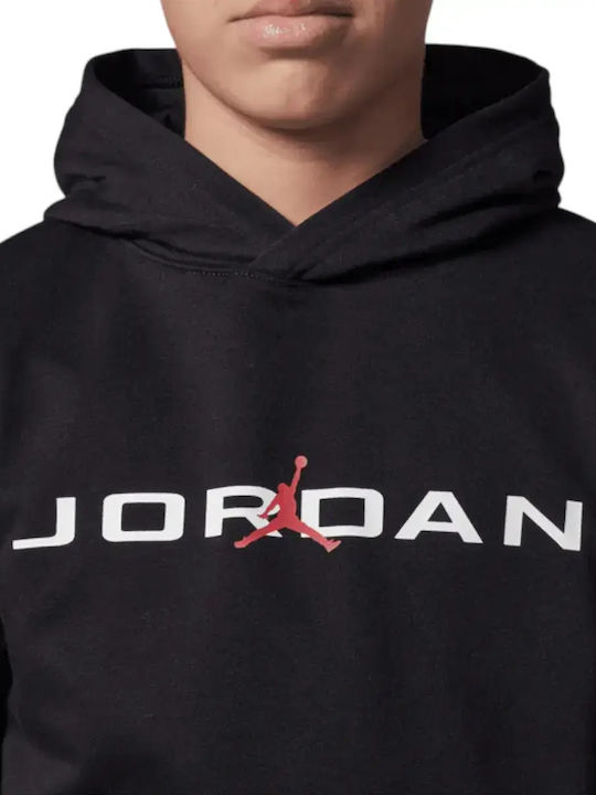 Fleece Kids Sweatshirt with Hood and Pockets Black
