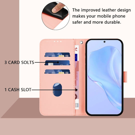 Skin Feel Solid Color Wallet Piele Roz (TCL 50 NXTPAPER 5G / TCL 50 Pro NXTPAPER 5G)