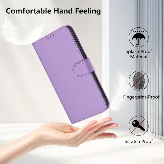Skin Feel Solid Color Wallet Piele Lila (TCL 50 NXTPAPER 5G / TCL 50 Pro NXTPAPER 5G)