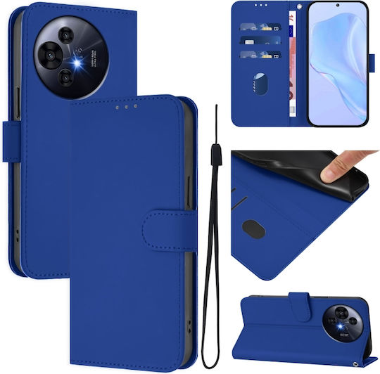 Skin Feel Solid Color Wallet Piele Albastru (TCL 50 NXTPAPER 5G / TCL 50 Pro NXTPAPER 5G)