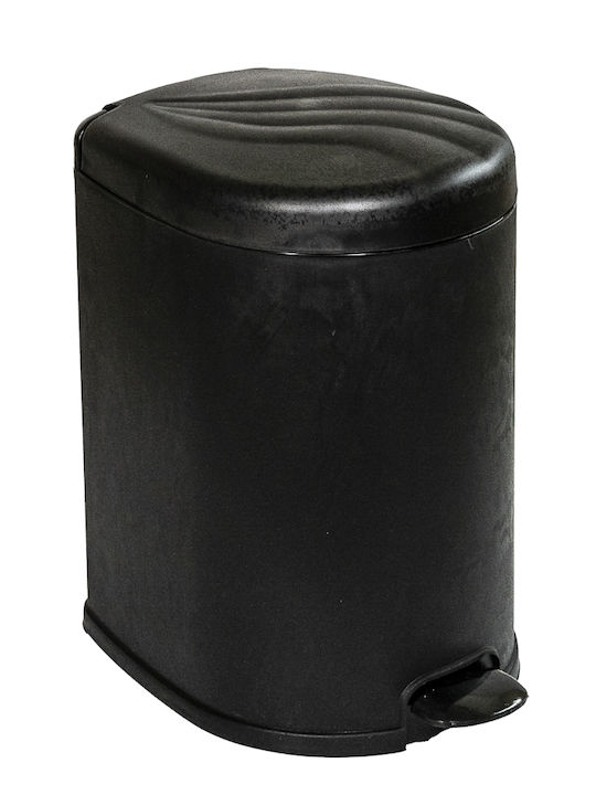 TechnoSet Plastic Bathroom Basket Soft Close 6lt Black