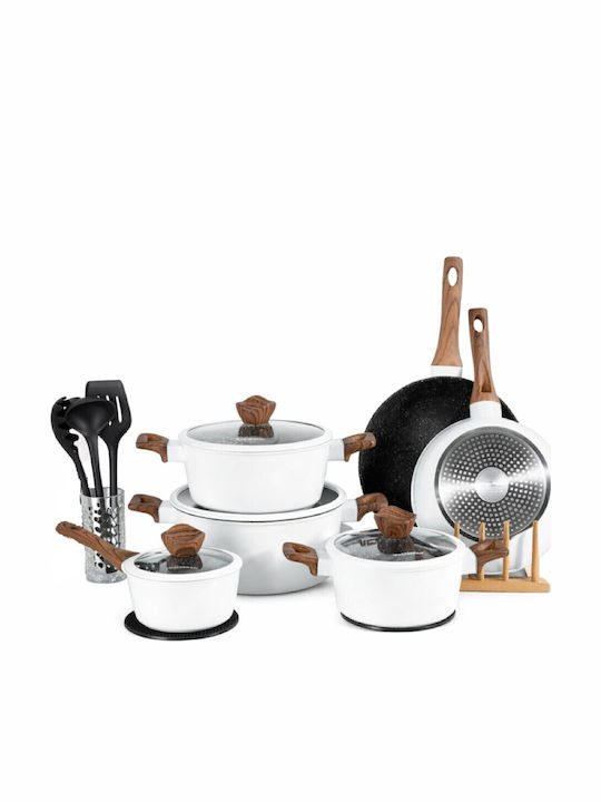 Masterpan Cookware Set of Aluminum with Stone Coating 15pcs