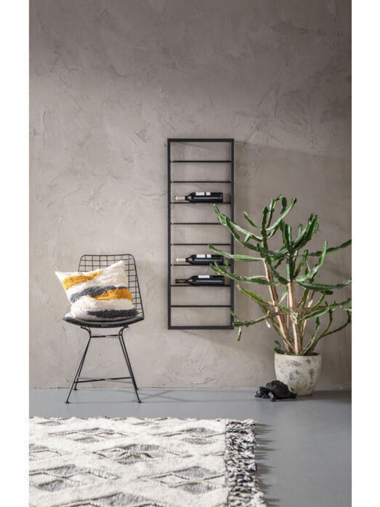 Kare Design Bistro Επιτοίχια Μπουκαλοθήκη Μεταλλική Μαύρη 42x6x120εκ.